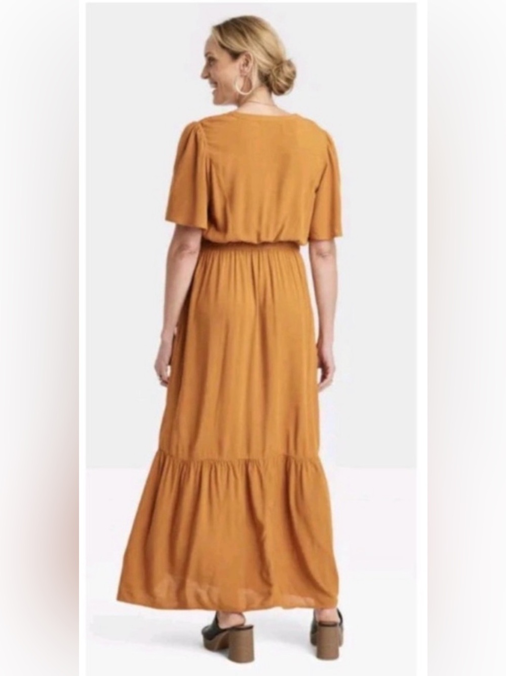 Knox Rose  Mustard Tiered Maxi Dress